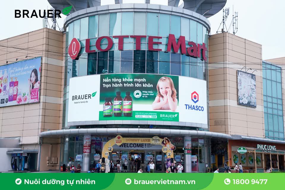 Màn hình quảng cáo Brauer tại Lotte Mart