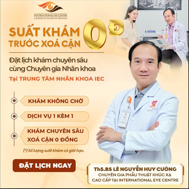 Poster suất khám chuyên sâu cùng chuyên gia nhãn khoa trước xoá cận